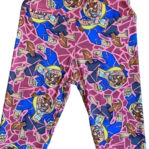 LuLaRoe Women’s One Size Disney Leggings • Beauty & The Beast Leisurewear NWOT - Picture 3 of 15